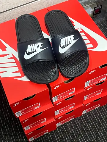 Black Nike Benassi Slide Sandals - Classic Logo, Unisex