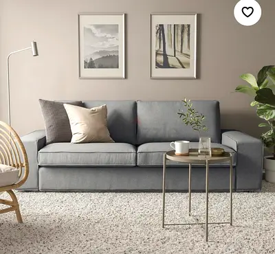 3-seater grey fabric sofa in good condition spotless/clean