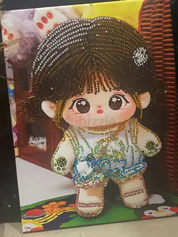 Beautiful Hand-Crafted Sparkly Diamond Painting Art – Kawaii Doll