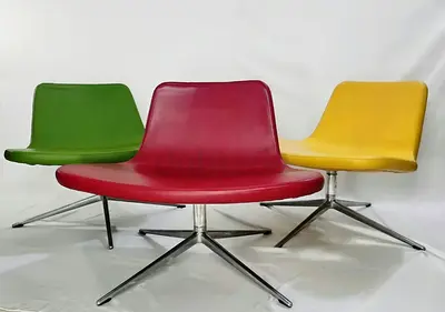 Hay Ray Lounge Chairs – Iconic Danish Design in Bold Green, Red & Yellow