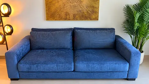 Brandnew Blue 2-seater luxury Designer Sofa
