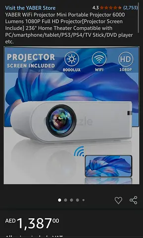 YABER Mini WiFi Portable Projector