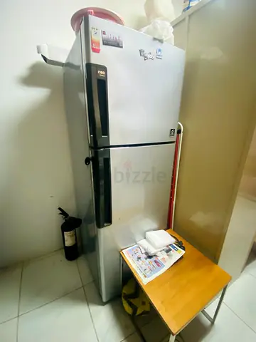 Silver Double-Door Refrigerator - Good Working Condition