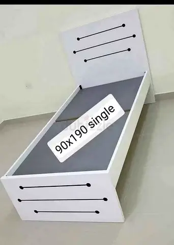 White Single Bed Frame 90x190 cm - Modern Design
