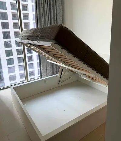 Ikea Hydraulic King size bed with mattress available in perfect condition