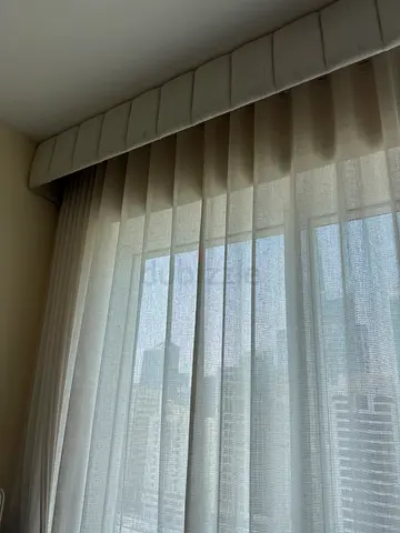 Light-filtering sheer curtains with pleated header - and rod, set of panels