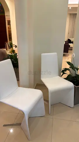 x2 CATTELAN ITALIA Patricia chairs white genuine leather luxury Italian designer W51 D58 H95 cm