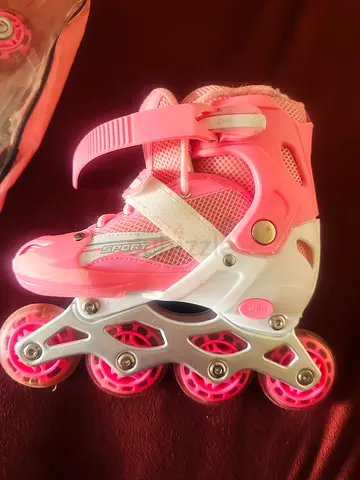 Pink Adjustable Kids Roller Skates