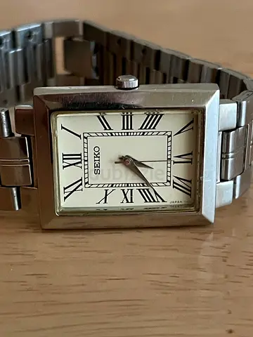 Vintage Seiko Tank stainless steel vintage-style wristwatch, working