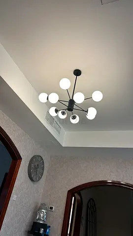 Modern multi-globe ceiling chandelier - good condition