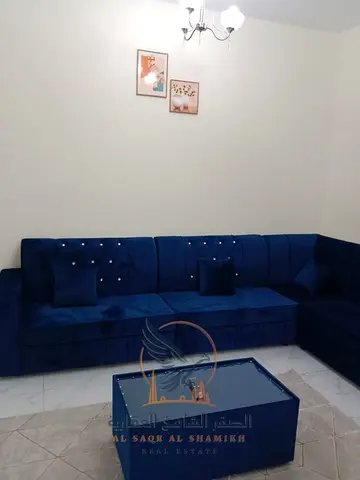 Furnished one-bedroom apartment for monthly rent in Ajman, located in Al Rashidiya 3, near Ajman One.