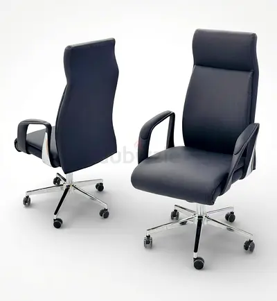 Black High-Back Executive Office Chair With Wheels