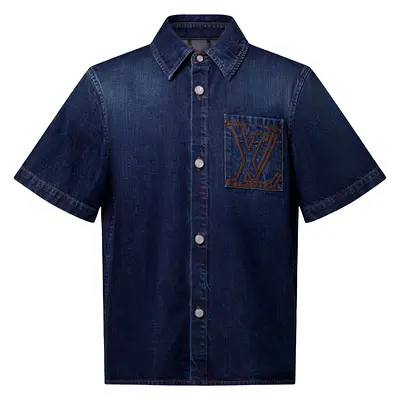 Louis Vuitton Short-Sleeve Denim Shirt