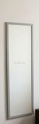 Full-length Wall Mirror with Slim Silver Frame - Good Condition