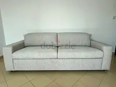 Loom Collection Sofa Bed 2-Seater, Pebble + Mattress Topper