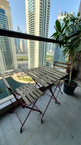 Wooden balcony set - table with 2 folding chairs