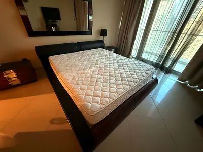 Queen size bed frame with mattress - good condition