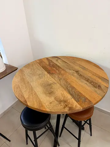 Solid Wood Dining Table with 4 stools (Seating for 4-6) - Good Condition
