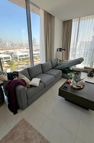 Modern L-shaped Grey Fabric Sofa  Good Condition vimle