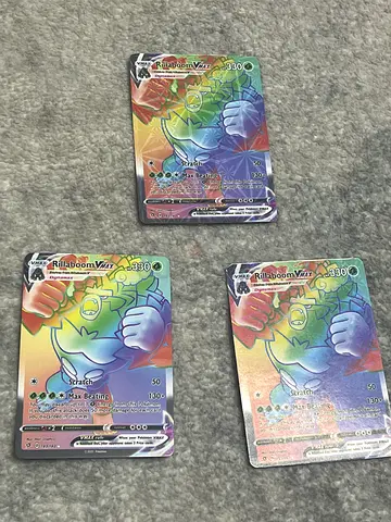 Lot of 3 Rainbow Rare Pokémon Cards (same card) - Good Condition
