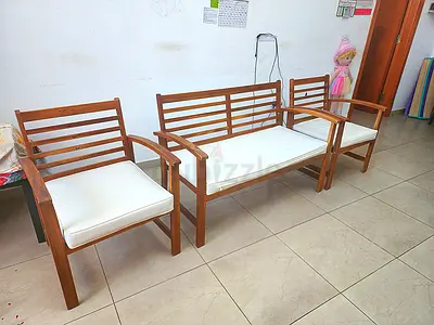 Minimalist Living Accents Talbot 4-Seater Acacia Wood Sofa Set (120 x 60 x 80 cm)