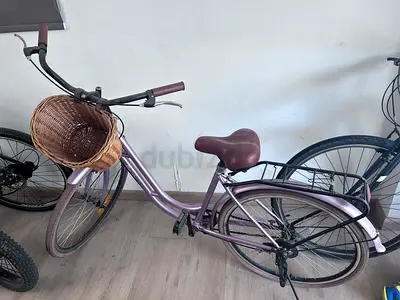 Women’s city cruiser bike with front wicker basket — used, good condition