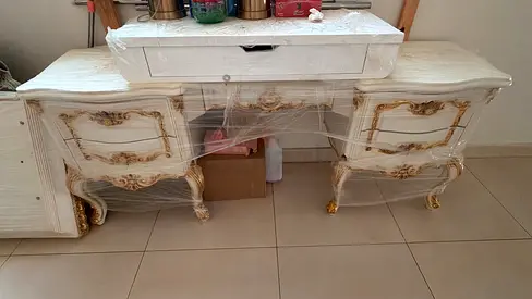 Ornate White & Gold Vintage Dressing Table /new Vanity