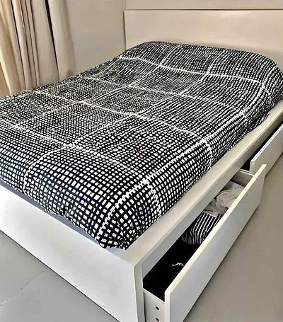 Ikea Queen size bed with mattress and storage drawers