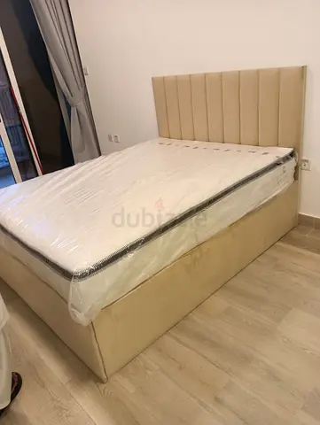BRAND NEW KING SIZE FABRIC BED WITH MATTRESS AVAILABLE