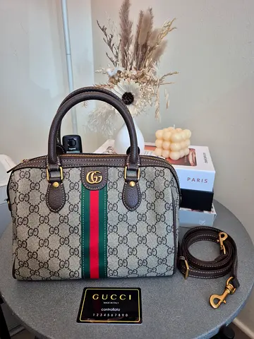 Gucci GG Supreme Small Top Handle Bag with Shoulder Strap