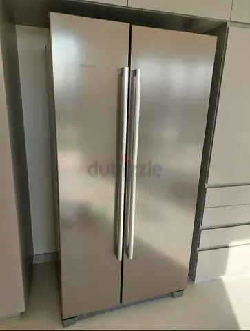 Siemens Side-by-Side Stainless Steel Fridge - Good Condition