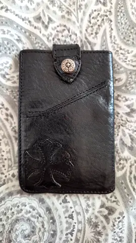 Authentic Chrome Hearts Leather Card Holder / Wallet with Sterling Silver Hardware