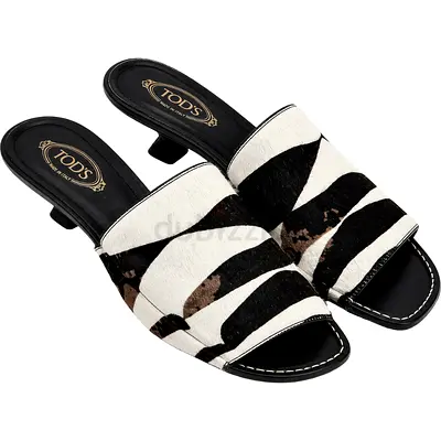 Tods Calf Hair Leather Sandals