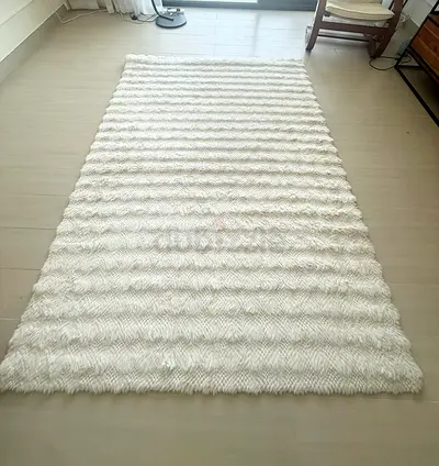 New White Textured $%&! Rug - Soft Long Pile