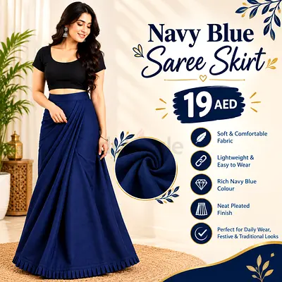 Navy Blue Saree Skirt