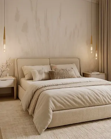 New carme boucle covered 180*200 king size bed