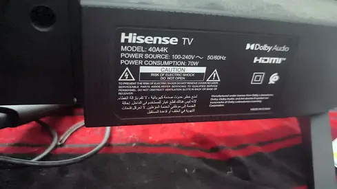 Hisense 40" TV (Model 40A4K) - Good Working Condition with Table