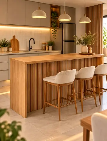 Modern design wooden kitchen island