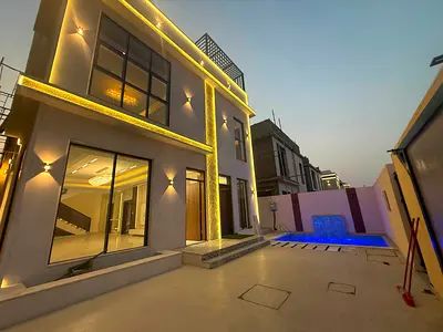 شامل رسوم التسجيل والتمليك | فيلا فاخرة للبيع بالحليو 1 عجمان | 5 غرف ماستر | 3 طوابق | تشطيب راقي