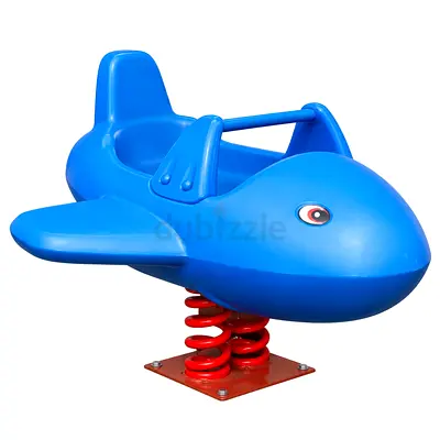 Blue Airplane Rocker Garden Spring Baby Rocker With Support bars-146*128*95 CM