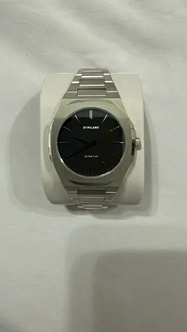 D1 Milano Ultrathin Stainless Steel Men's Watch - Black Dial