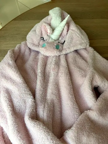 Pink Unicorn Hooded Fleece Onesie / Cozy Hoodie - Good Condition