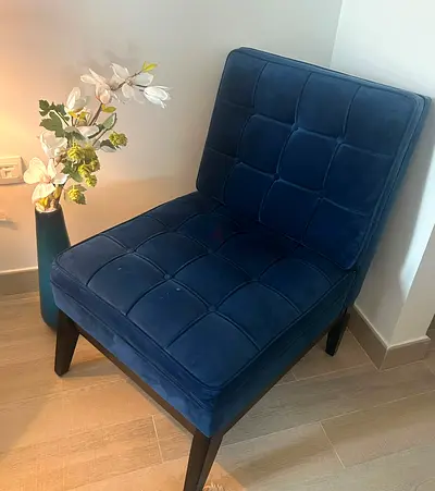 Navy Blue Velvet Accent Chair