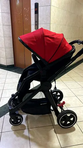 Baby Jogger City Mini Style Stroller with Red Canopy - Good Condition