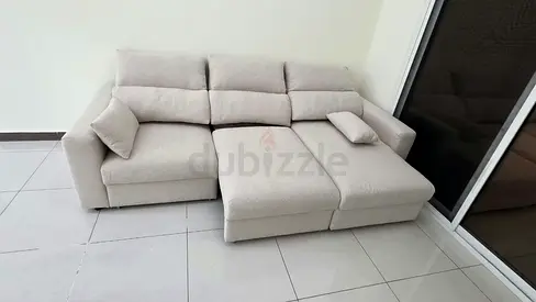 Perfect condition IKEA Eskilstuna Lsahpe sofa bed with storage beige color