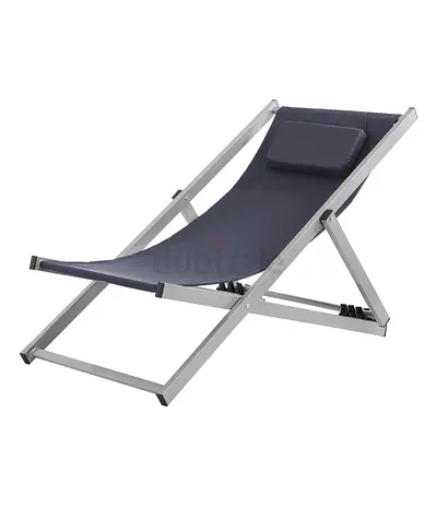 SET OF 2 Folding Outdoor Deck Lounger / Sun Chair with Headrest with oversized cover