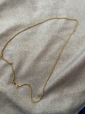 Gold-tone curb chain necklace 18k Georgian gold - simple everyday pendant chain