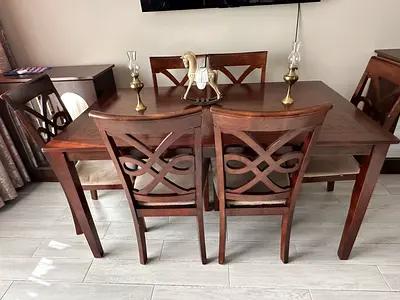 6 piece dining set solid wood