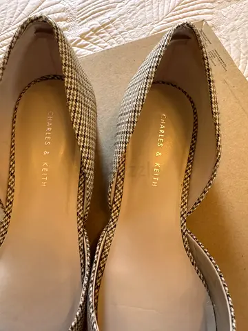 Charles & Keith women's checkered flat shoes - size 36