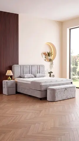 Light gary color 160*200 queen size modern covered bed